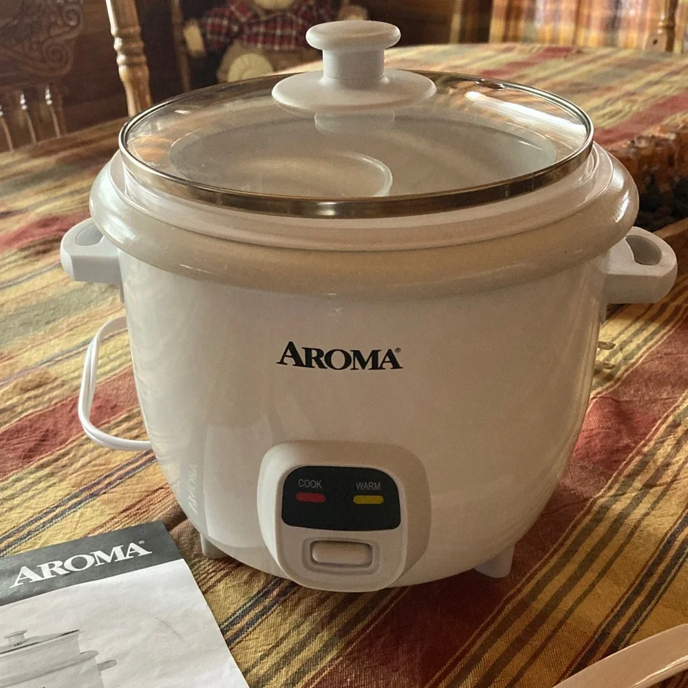 Aroma rice and grain cooker, steamer 7 pieces off white ARC- 863CGU 3 cup
